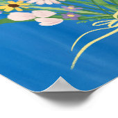 Wildblume Bouquet Farben Gouache Malerei Art Poster (Ecke)
