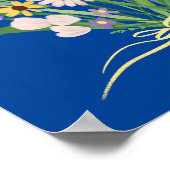 Wildblume Bouquet Farben Gouache Malerei Art Poster (Ecke)