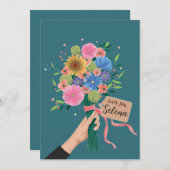 Wildblume Bouquet Feiertagskarte (Vorne/Hinten)