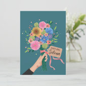 Wildblume Bouquet Feiertagskarte (Stehend Vorderseite)