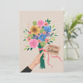 Wildblume Bouquet Feiertagskarte (Stehend Vorderseite)