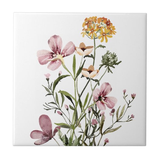 Wildblume Bouquet Fliese (Vorderseite)