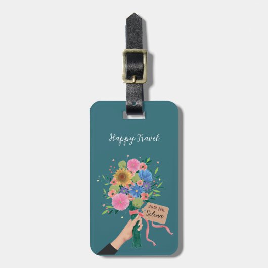 Wildblume Bouquet Gepäckanhänger (Vorderseite vertikal)