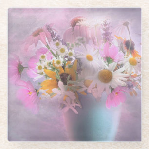 Wildblume Bouquet Glasuntersetzer