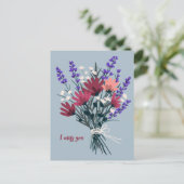 Wildblume Bouquet ich FEHLEN SIE Hübschen KUNST Postkarte (Stehend Vorderseite)