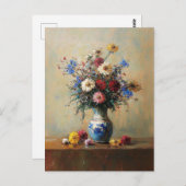 Wildblume Bouquet im Vase Stillleben Postkarte (Vorne/Hinten)