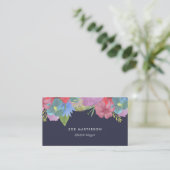 Wildblume Bouquet | Midnight Blue Visitenkarte (Stehend Vorderseite)