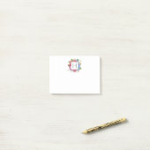 Wildblume Bouquet Monogram Post-it Klebezettel (Auf Schreibtisch)