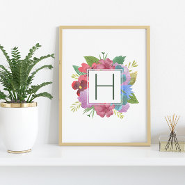 Wildblume Bouquet Monogram Poster