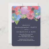 Wildblume Bouquet Navy | Verlobungsparty Einladung (Vorderseite)