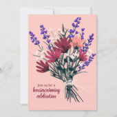 Wildblume Bouquet Niedlich New Zuhause Housewarmin Einladung (Vorderseite)