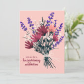 Wildblume Bouquet Niedlich New Zuhause Housewarmin Einladung (Stehend Vorderseite)