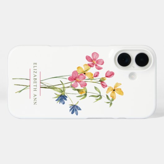 Wildblume Bouquet Personalisiert Case-Mate iPhone Hülle (Rückseite (Horizontal))