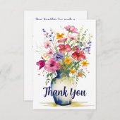 Wildblume Bouquet Personalisiert Dankeskarte (Vorne/Hinten)