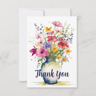 Wildblume Bouquet Personalisiert Dankeskarte
