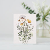 Wildblume Bouquet Postkarte (Stehend Vorderseite)