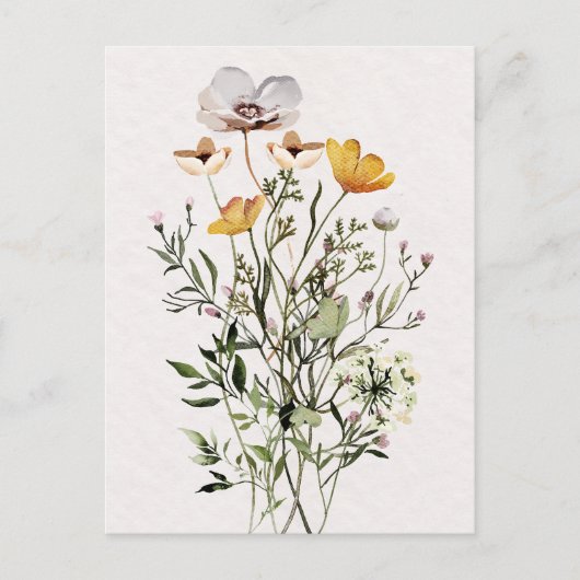 Wildblume Bouquet Postkarte (Vorderseite)