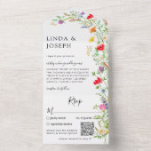 Wildblume Bouquet QR-Code All In One Einladung (Innen Boden)
