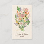 Wildblume Bouquet Rustic Handmade Floral QR Code Visitenkarte (Vorderseite)