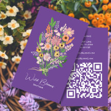 Wildblume Bouquet Rustic Handmade Floral QR Code