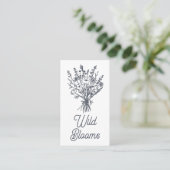 Wildblume Bouquet Rustic Minimal Floral QR Code Visitenkarte (Stehend Vorderseite)
