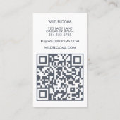 Wildblume Bouquet Rustic Minimal Floral QR Code Visitenkarte (Rückseite)