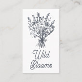 Wildblume Bouquet Rustic Minimal Floral QR Code Visitenkarte (Vorderseite)