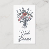 Wildblume Bouquet Rustic Minimal Floral QR Code Visitenkarte (Vorderseite)