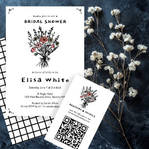 Wildblume Bouquet Rustic Whimsical Brautparty Einladung