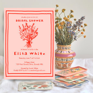 Wildblume Bouquet Rustic Whimsical Brautparty Einladung