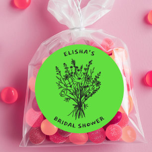 Wildblume Bouquet Rustic Whimsical Brautparty Runder Aufkleber