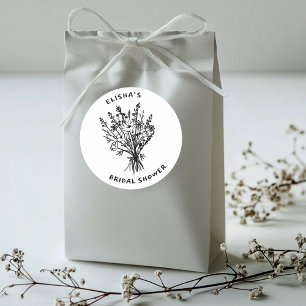 Wildblume Bouquet Rustic Whimsical Brautparty Runder Aufkleber