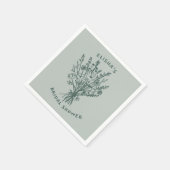 Wildblume Bouquet Rustic Whimsical Brautparty Serviette (Ecke)