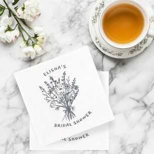 Wildblume Bouquet Rustic Whimsical Brautparty Serviette