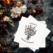 Wildblume Bouquet Rustic Whimsical Brautparty Serviette