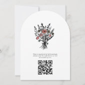 Wildblume Bouquet Rustic Whimsical QR Bridal Arch Einladung (Rückseite)