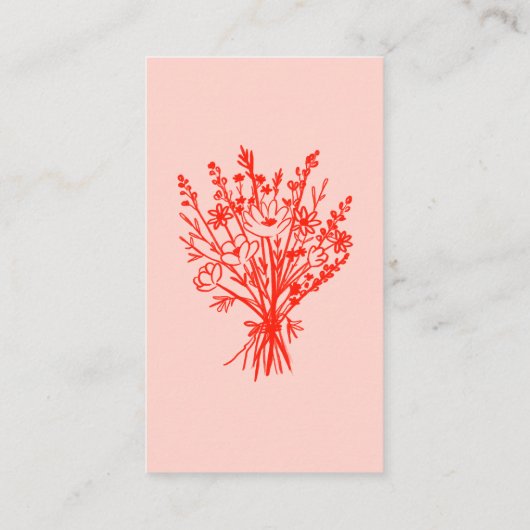 Wildblume Bouquet Rustic Whimsical QR Code Bridal Begleitkarte (Rückseite)