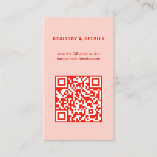 Wildblume Bouquet Rustic Whimsical QR Code Bridal Begleitkarte (Vorderseite)