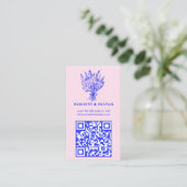 Wildblume Bouquet Rustic Whimsical QR Code Bridal Begleitkarte (Stehend Vorderseite)