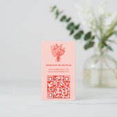 Wildblume Bouquet Rustic Whimsical QR Code Bridal Begleitkarte (Stehend Vorderseite)