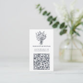 Wildblume Bouquet Rustic Whimsical QR Code Bridal Begleitkarte (Stehend Vorderseite)