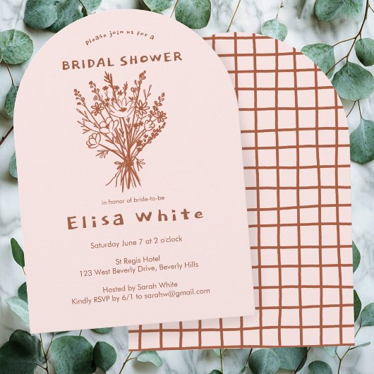 Wildblume Bouquet Rustikale Arch Whimsical Dusche Einladung