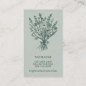 Wildblume Bouquet Rustikale Minimal Blumenstuhl Ch Visitenkarte (Rückseite)