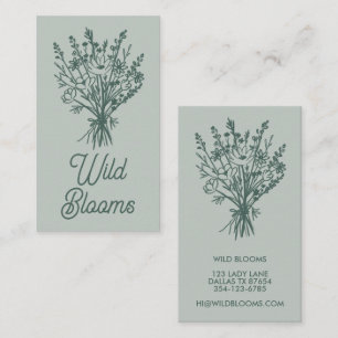 Wildblume Bouquet Rustikale Minimal Blumenstuhl Ch Visitenkarte