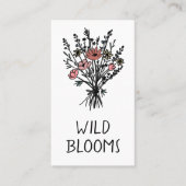 Wildblume Bouquet Rustikale Minimal einfache Blüte Visitenkarte (Vorderseite)
