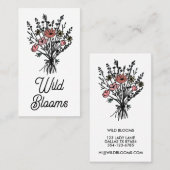 Wildblume Bouquet Rustikale Minimal einfache Blüte Visitenkarte (Vorne/Hinten)