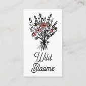 Wildblume Bouquet Rustikale Minimal einfache Blüte Visitenkarte (Vorderseite)