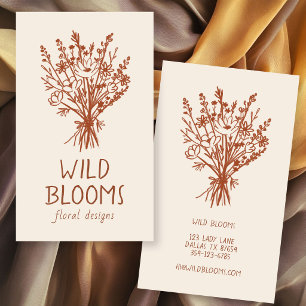 Wildblume Bouquet Rustikale Minimal einfache Blüte Visitenkarte