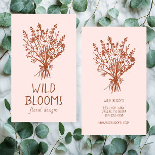 Wildblume Bouquet Rustikale Minimal einfache Blüte Visitenkarte