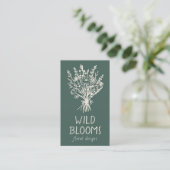 Wildblume Bouquet Rustikale Minimal einfache Blüte Visitenkarte (Stehend Vorderseite)